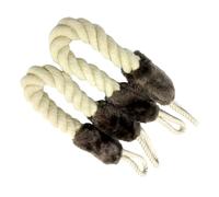 GALPADA Fermaporta in Cotone Beige 2 Pezzi per Maniglie e Battenti Anti-collisione Protezione per Proteggere le Aperture e Attirare L'attenzione del Cane