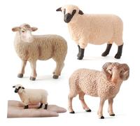 GALPADA Figura Pecora Realistica in Plastica Sicura Decorazione Animale da Tavolo per Ornamento Vintage Beige per Camera e Ufficio