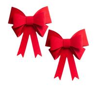 GALPADA Fiocco Rosso in Feltro 2 Pezzi per Tende e Regali Decorazione Versatile Nastri e Clip Elegante per Camere e Grandi Decorazioni