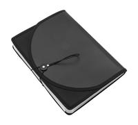 GALPADA Folio Document Organizer Nero in Pp Design a Bottone per Ufficio e Casa, Cartella Espandibile Portatile per Insegnanti e Medici