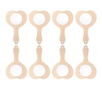 GALPADA Forma Specchio Vetro in e Portatile di 8 Pezzi Cuore Legno | Gioco DIY da Decorare, Versione Non Dipinta, Facile da Riporre, per Tavolo e Ogni Stanza