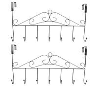 GALPADA Ganci Appendiabiti Sopra Porta senza Perforazione 2 Pezzi Neri, Organizer Salvaspazio per Cappotti, Giacche, Borse e Sciarpe, Adatti a Camere, Ingressi e Bagni