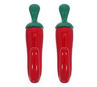 GALPADA Ganci da Parete in Metallo a Forma di Peperoncino, Set 2 Pezzi, Ganci Appendiabiti Doppi per Cucina, Bagno e Camera, Supporto Robusto e Decorativo per Interni