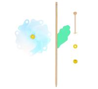 GALPADA Girandola da Giardino con Trasparente Colorato Legno Decorativo per Esterni Ornamento Mulino Vento da Prato Movimento Lieve per Paesaggi Outdoor