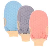 GALPADA Guanti Esfolianti da Doccia 3 Pezzi Guanto Spa Coreano la Rimozione delle Cellule Morte Massaggio Corpo Delicato per Uomo Donna Uso Sotto la Doccia Colori Assortiti