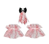 GALPADA Halloween Corpse Bride Accessori Capelli e Polsini Zombie Effetto Sangue Clip Spooky in Pizzo Gotico per Costume Festa Cosplay