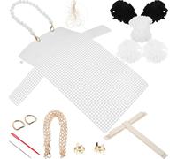 GALPADA Kit per Realizzare Borse a Mano, Accessori DIY Intrecciati | Materiali in Lana, Lega di Zinco, Plastica e Finta, per Progetti Creativi e Uso Semplice
