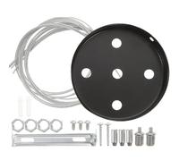 GALPADA Kit Portalampada da Soffitto per Lampadari Supporto Sospensione in Metallo Nero per Lampade Pendolo Interne Facile Installazione e Design Vintage