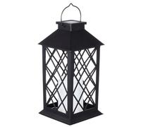 GALPADA Lanterna da Giardino Solare LED Vintage in Ferro Battuto Lampada da Parete e Sospensione per Esterni Luce Decorativa Candela per Patio Terrazzo e Sentieri Effetto Caldo e