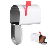 GALPADA Latta Cassetta Postale Giocattolo Bianca con Bandierine Rialzate | Casa e Casetta di Gioco, 1 Pezzo, Design Versatile, Lavorazione Curata, Aspetto Elegante
