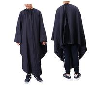 GALPADA Mantellina da Parrucchiere con Maniche Mantello Taglio Antistatico Nero Traspirante Facile da Pulire e Asciugatura Rapida Per Uso Professionale e Domestico