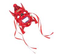 GALPADA Maschera Cosplay Giapponese in Abs Rosso Dipinta a Mano, Riutilizzabile e Sostenibile, per Eventi Cosplay e Fiere del Tempio Design Culturale Orientale Unico