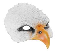 GALPADA Maschera da Cosplay a Metà Volto Becco D'uccello in Pu Bianco, Resistente a Deformazioni e Sbiadimenti, Accessorio per Feste di Halloween e Carnevale