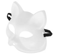 GALPADA Maschera di Gatto in Plastica Bianca Mezza Faccia Indossabile per Feste Mascherate Fai da Te Adatta alla Maggior Parte dei Volti per Occasioni Varie