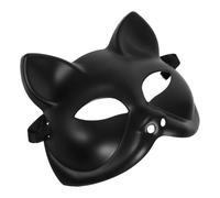 GALPADA Maschera di Plastica Nera a Metà Volto a Forma di Gatto, Sicura e Comoda, per Festa in Maschera e Carnevale, Adatta alla Maggior Parte dei Volti