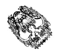 GALPADA Maschera Masquerade a Mezza Faccia Scheletro in Metallo e Acrilico Nero, Leggera e Elegante per Occasioni di Carnevale e Halloween