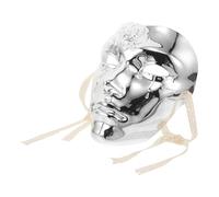 GALPADA Maschera Steampunk Argento per Cosplay e Feste a Tema, Stile Cyborg Punk, Robusta e Resistente in Abs per Adulti Uomini