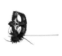 GALPADA Maschera Veneziana Nera da Donna Piume e Bordo Plastico, Design Elegante e Portatile, per Carnevale e Feste in Maschera