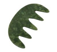 GALPADA Massaggia Cuoio Capelluto Pettine in Jade a 5 Denti Largi, Strumento senza Bava per Massaggio del Cuoio Capelluto, per Famiglia e Viaggi