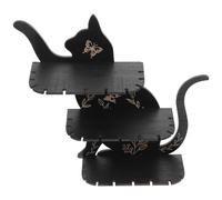 GALPADA Mensola da e Originale a Forma di Gatto in Legno Rustica e Robusta, Porta Cristalli Decorativo Facile da Pulire per Soggiorno e Camera da