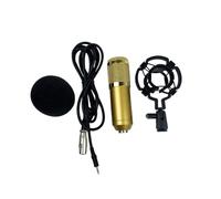 GALPADA Microfono Condensatore Bm-800 Design a Doppio Strato in Rete Elastica, Alta Sensibilità e Resistenza alla Corrosione, Colore Oro per Registrazioni di Voce e Conferenze
