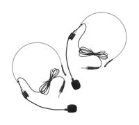 GALPADA Microfono Headset 2 Pezzi Amplificatore Vocale Chiaro, Microfono Cablato Nero in Ferro e Pvc, per Parlare e Spettacoli in Ambienti Difficili