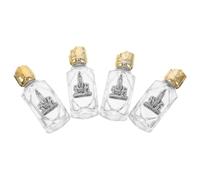GALPADA Mini Bottiglie in Vetro da 16ml Resistenti e Ricaricabili Set di 4 con Design Raffinato a Rosa Perfette come Regalo per Battesimo e Accessori la Chiesa