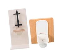 GALPADA Miniatura Toilette e Doccia in Legno Leggero e Plastica Accessori per Giochi Creativi e Sicuri