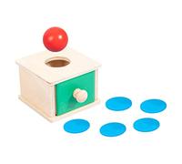 GALPADA Montessori Scatola in Legno con Palline e Monete Gioco Educativo per Mesi Sviluppo Motricità Fine e Apprendimento Permanente Oggetti