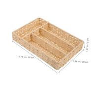 GALPADA Organizer per Posate da Cassetto Stretto Cesta Intrecciata Beige Divisore per Forchette e Cucchiai Contenitore Versatile per Cucina Casa