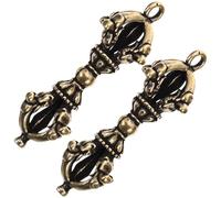 GALPADA Ornamenti in Ottone Mini Pestello Vajra Tibetano, Set da 2 Pezzi, Decorazione da Tavolo Classica per Interni Eleganti, Elemento Decorativo per Casa, Soggiorno e Camera da Letto