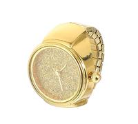 GALPADA Orologio Anello Donna Dorato Con Design Glitter Semplice Regalo Con Movimento Preciso e Stile Unico Da Indossare Su Dita Diverse