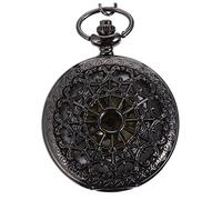 GALPADA Orologio Da Tasca Vintage Con Catena Orologio Pendolo Nero Con Design Rete Elegante e Facile Da Leggere Per Compleanni e Occasioni Speciali