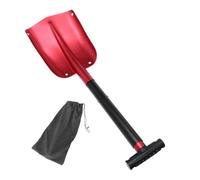 GALPADA Pala Da Neve Staccabile Per Auto, Pala Grande Pieghevole in Alluminio, Strumento Leggero Per Rimozione Ghiaccio Invernale e Campeggio Outdoor Custodia Rossa