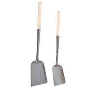 GALPADA Paletta per Cenere Manico in Ferro e Legno, 2 Pezzi, Leggera e Resistente per Pulizia Stufa e Giardino