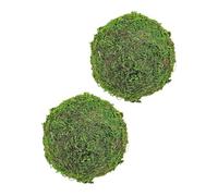 GALPADA Palline Decorative Finte a Forma di Palla di Muschio 2 Pezzi 10 Cm, Decorazioni Naturali per Giardino e Casa, Accessori Paesaggistici per Vasi e Artigianato