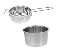 GALPADA Pentola a Bagnomaria in Acciaio Inox 201 16 Cm per Sciogliere Cera, Burro e Formaggi Manico Ergonomico, Caldaia Scalda-caramelle per Uso Cucina e Pasticceria, Set Fonditore da 600