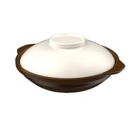 GALPADA Pentola di Terracotta Tradizionale da 1,4 Quart per Cucinare Riso e Stufati con Distribuzione Uniforme del Calore e Compatibile con Vari Piani Cottura