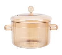 GALPADA Pentola in Vetro Trasparente da 1,6l per Stufati e Pasta, Resistente al Calore con Doppio Manico e Facile da Pulire, Design Moderno ed Elegante per Cucina Minimalista