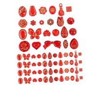 GALPADA Perline Trasparenti Rosse Vintage per Gioielli Fai da Te per Bracciali Collane e Orecchini Stile Bohemien con Placcatura Oro