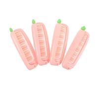 GALPADA Pettine Pieghevole in Plastica a Forma di Carota Rosa 4 Pezzi Denti Fini Portatile e Compatto per Uso Quotidiano e Scuola