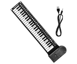 GALPADA Pianoforte Digitale Portatile a 49 Tasti 10 e 16 Toni Regolabili e Collegamento Microfono, Tastiera Elettronica Pieghevole Adatta a Principianti e Famiglie