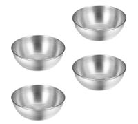GALPADA Piatto di Condimento in Acciaio Inossidabile Set da 4 Pezzi per Antipasti e Finger Food, Design Facile da Pulire, per Ristoranti e Servizio Professionale