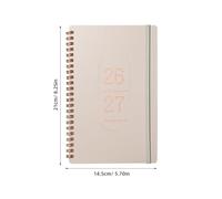 GALPADA Planner Settimanale e Mensile 2026-2027 Diario Giornaliero Quaderno Pianificatore per Studenti e Lavoro Agenda Appuntamenti Copertina Rigida in PU Beige Pianificatore Annuale