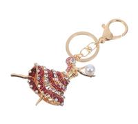 GALPADA Portachiavi Ballerina Accessorio Per Balletto Ciondolo Zaino Portachiavi Portafogli Portachiavi Da Donna Portachiavi Decorativo Portachiavi Portafoglio Perle D'imitazione Rosso