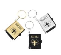 GALPADA Portachiavi Bibbia Mini 3 Pezzi con Testi Biblici, Materiale Plastico e Carta, Design Unico e Funzione per Espressione di Fede Cristiana e Regalo Speciale