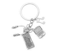GALPADA Portachiavi Musicale Per Computer Supporto Senza Fili Controllore Senza Fili Paddle Board Portatile Controller Per Cuffie Stampo Portachiavi Coniglietto Topo Lega Di Zinco Silver