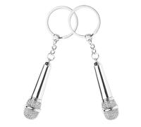 GALPADA Portachiavi Portatile per Organizzare Chiavi Microfono in Metallo Argento 2 Pezzi Design Raffinato e Unico per Utilizzo Quotidiano