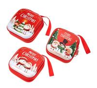 GALPADA Portamonete Natalizio in Metallo 3 Pezzi, Mini Porta Monete a Forma di Scatola, Design per Adulti e Ragazzo Ragazza, Facile da Chiudere e Aprire, Decorazione da Appendere