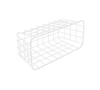 GALPADA Portaoggetti Appendibile in Ferro Bianco per Cucina e Ufficio Cestino Organizzatore Multiuso con Ganci Adesivi Mensola Salvaspazio per Spezie Bicchieri e Utensili Stabile e Facile